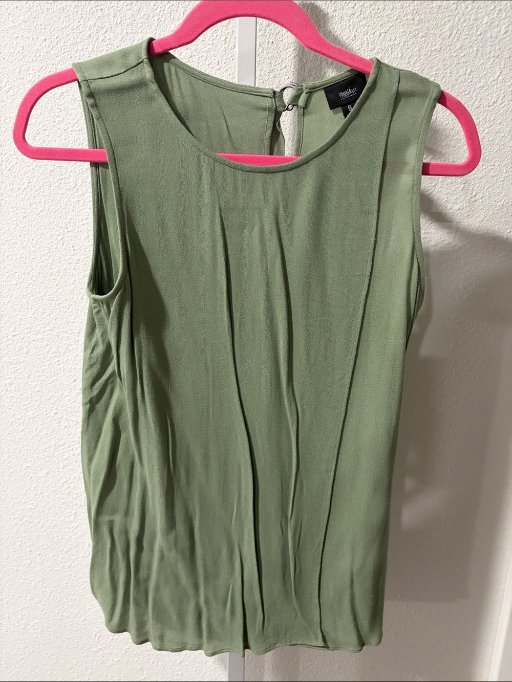 Mossimo Supply Co. Olive Green Sleeveless Pleated Tank